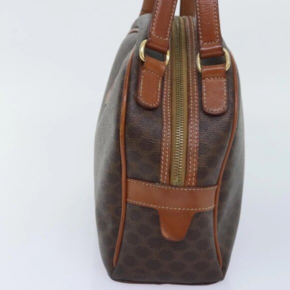 CELINE Macadam Canvas Hand Bag PVC Leather Brown Gold Auth ep5852 - Picture 5 of 16